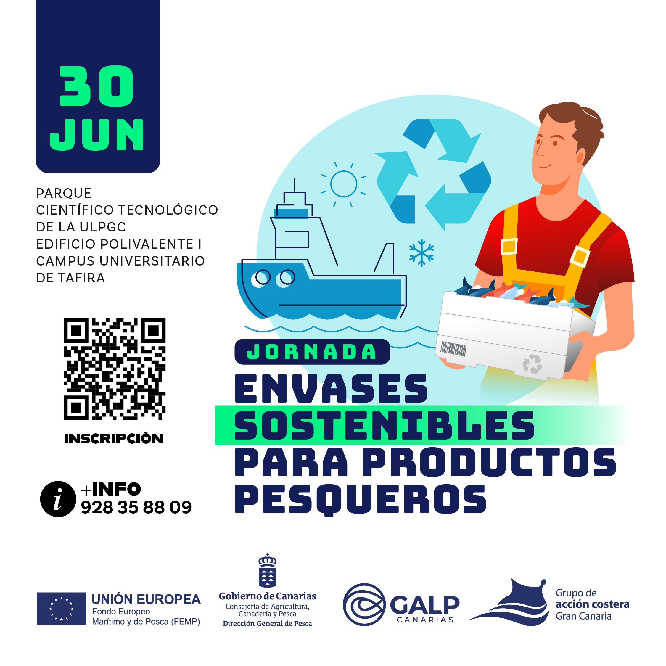 Cartel de la Jornada "Envases sostenibles para productos pesqueros".