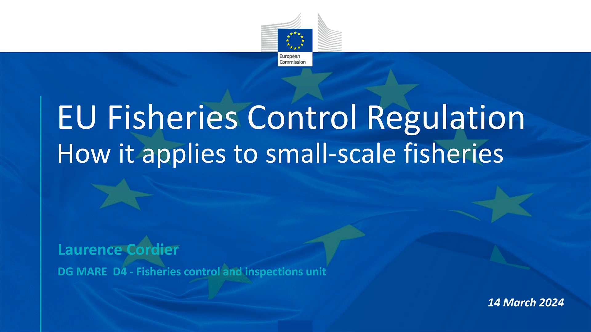 Portada de la presentación utilizada en el webinar de FAMENET para explicar las repercusiones del nuevo Reglamento de Control de la Pesca en la flota artesanal.